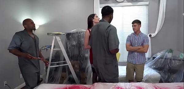  Painters With Big Black Cock Pound Horny Mom Aria Khaide In Front Of Her Stepson